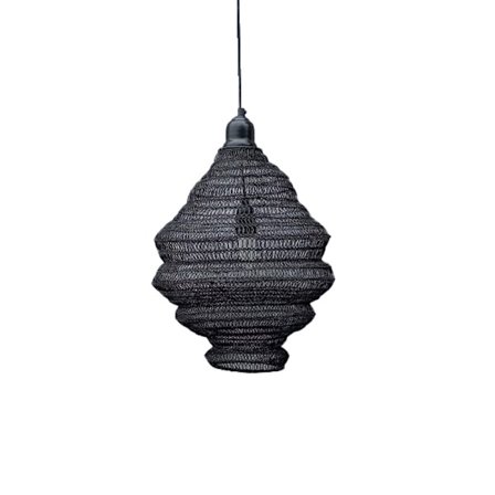 Musta metallinen riippuvalaisin, 35x35x40cm