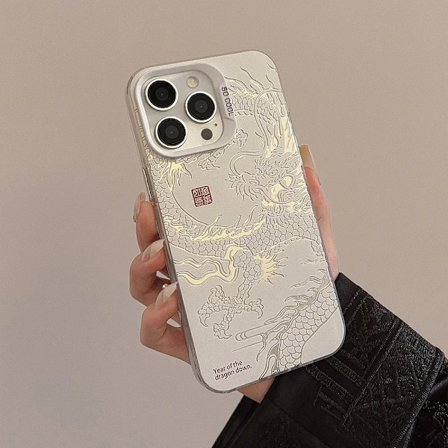 Kompatibelt iPhone 16 15 Pro Max 11 12 13 Mini 14 XS MAX XR 7 8 Plus Akryl Skal Drak Totem Stötsäkert Skärmskydd Fodral