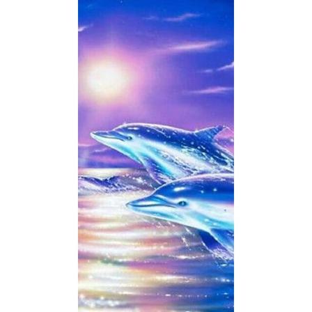 30x40cm voksne børn 5D DIY diamant kunst maleri sæt - delfin