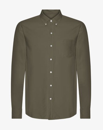 Organic Button Down Shirt - Dusty Olive