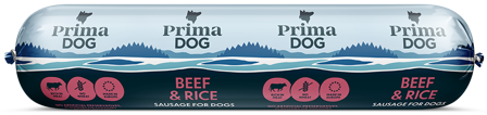 PrimaDog Beef & Rice -koiranmakkara 800 g