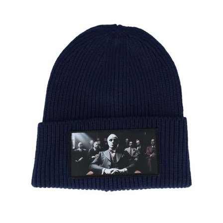 Calza Pennello - Blå cuff Beanie - Mob Boss Beanie Oxford Navy Oversized Cuff @ Hatstore