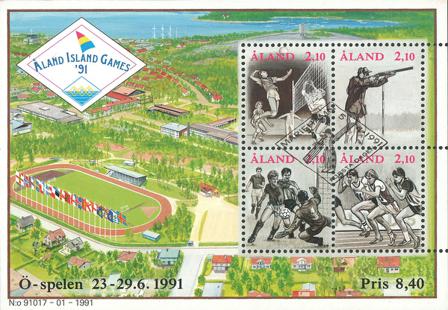 Åland - Ølege 1991 -miniark - Stemplet
