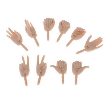 5 Par Bevægelige Dukkehænder til 12-tommer Pigedukke Udskift Kropsdele