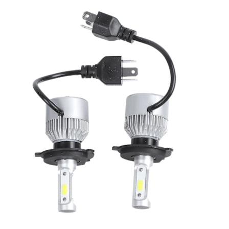 2 X S2 H4 72w 8000lm LED-frontlys for bil Høy/lav stråle Autopærer 6000k Hvit