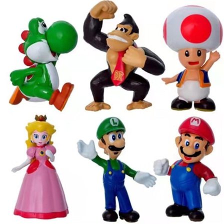 Kompatibilitet med 6 stk. Super Mario Figurlegetøj Dukke Action Figurer Samling; 6 stk.