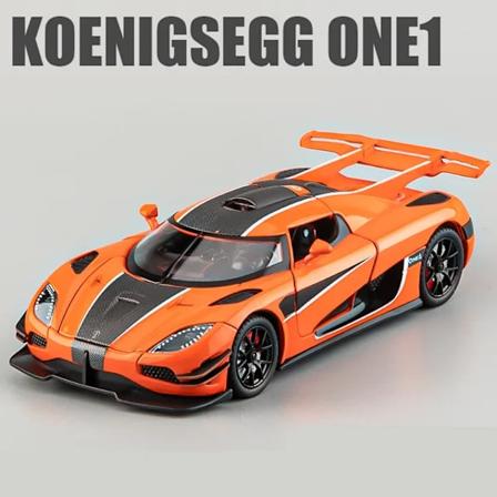 1:24 Koenigsegg ONE 1 Legering Sportbil Modell Diecasts Metall Racing Bil Modell Ljud och Ljus Barnleksaker Present Orange