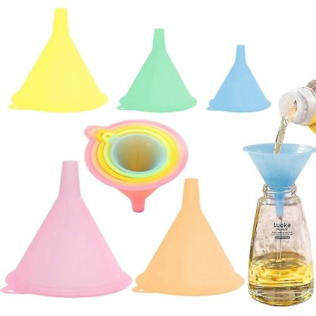 Kökstratt, 5 Delar Färgglada Plasttrattar, Kökstrattset för Flytande Olja och Pulver