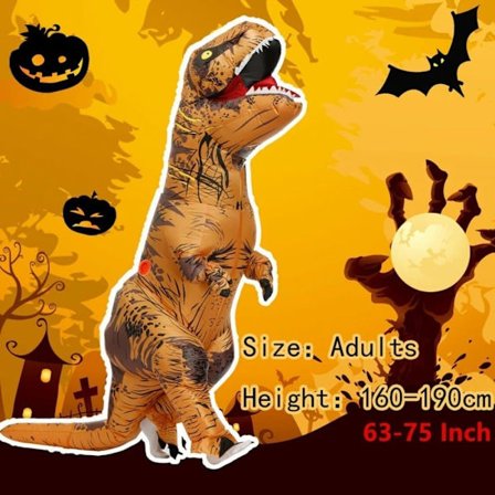 Højkvalitets Oppustelig T-Rex Dinosaur Kostume Halloween Udklædning til Voksne