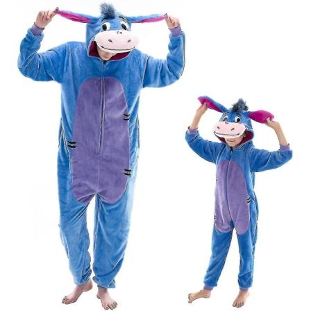 Snug Fit Unisex Onesie Aikuisten Onesie Pyjama Flanelli Cosplay Animal One Piece Halloween -asu Y puvut Kotivaatteet Q Mike 105cm Donkey XL