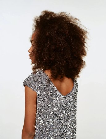 Mango Short Dress With Sequins - Silver - 5-6