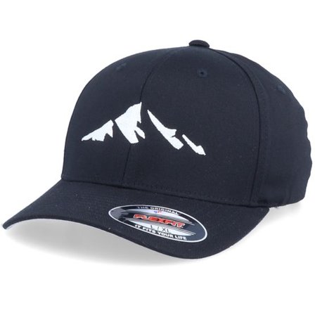 Iconic - Svart Keps - Mountain Silhouette Black Flexfit @ Hatstore
