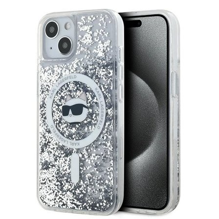 Karl Lagerfeld Glitter Choupette Head MagSafe Case for iPhone 15 Plus / 14 Plus - Transparent