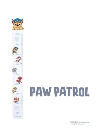 Paw Patrol Growth Ruler Paw Patrol - White - 10X 1.2X 102CM