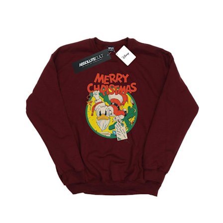 Disney Herr Donald Duck God Jul Sweatshirt M Bourgogne