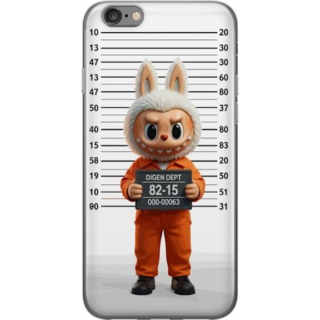 Yhteensopiva Puhelinkuori Apple Apple iPhone 6 Söpö piirretty pupuhahmo vankilavaatteissa ja vankinumerolla taustana mittamerkinnät