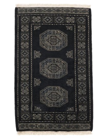 Hand Knotted Pakistan Bokhara 3Ply Rug 78X123 Black/Dark Yellow