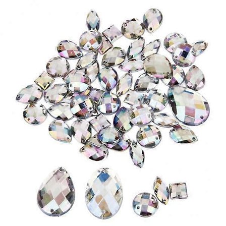 3x AB Klara Akryl Kristallknappar Att Sy På Flatback Rhinestones för Kläder