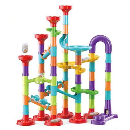 Kulspår Byggklossar 3D-utmatningsrör Montera leksaker DIY-konstruktion Byggklossar Leksaker
