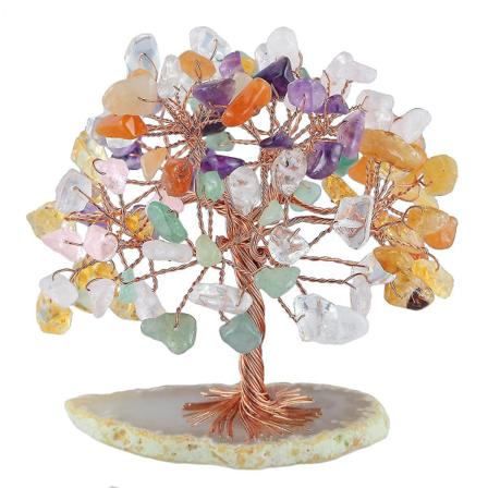 Ametisti Kristallipuu Luonnollinen Reiki Healing Kristalli Jalokivi Bonsai Rahapuu Feng Shui Kristallipuu Kotiin Värikäs