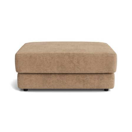 Sevilla Pouf Hocker Capri Dunkelbeige, moderner Cord-Stil, hochwertige Nozag-Federung, bequeme Polsterung, 43cm Sitzhöhe, elegantes Design