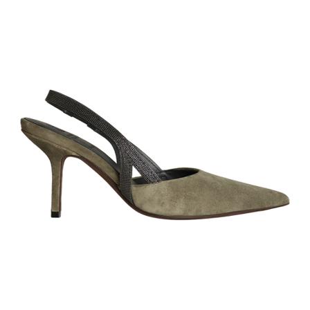 Brunello Cucinelli, Heeled Shoes Zielony, Kobieta, Rozmiar: 40 EU