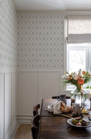 Duro Tapet, Astrid 692-05 Flora, L, Grå, Färg & tapeter