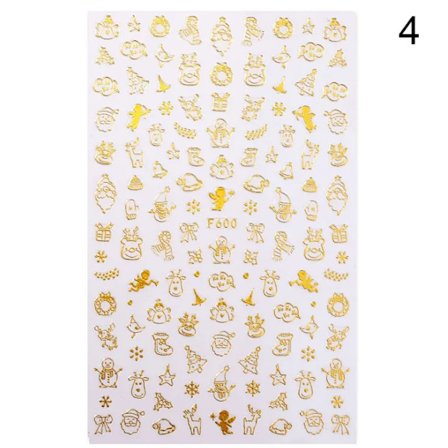 3D Nagelsticker Jul Bronzing Snöflinga på Guld/Silver Färg Nagelstickers Snöflinga DIY Nagelkonst Dekorationsstickers