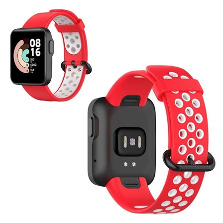 Xiaomi Mi Watch Lite / Redmi Watch bi-color silicone watch band - Red / White