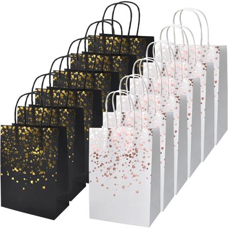 12 kraftpaperikassi, ruusukultapaperi