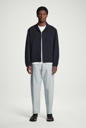 COS Men's Pintucked Tapered Track Pants in Blue