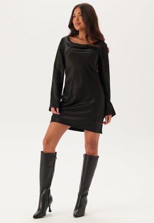 BUBBLEROOM-Waterfall Satin Dress-46