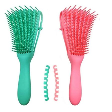 Hårbørster, Detangler Brush, Naturlig sort hår, Detangling Brush til afrohår 3a til 4c vådt krøllet hår