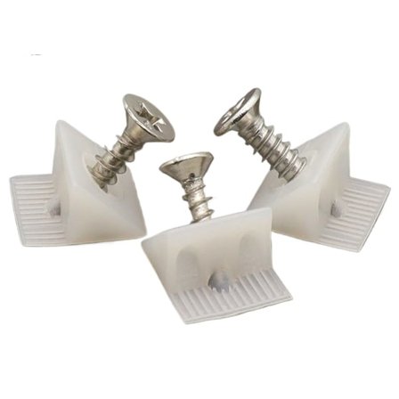 100 Pakke/Lot Enkel Installering Premium Plast Skuffkiler Sølv