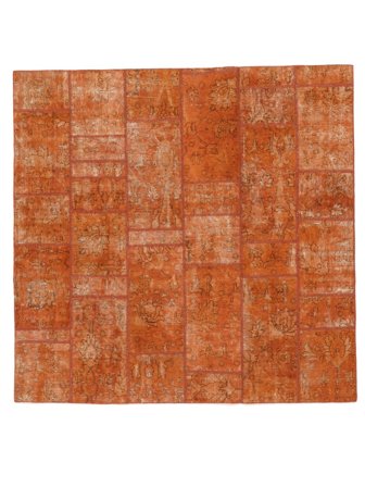 Patchwork Rug 195X200 Square Dark Red/Brown Wool, Persia