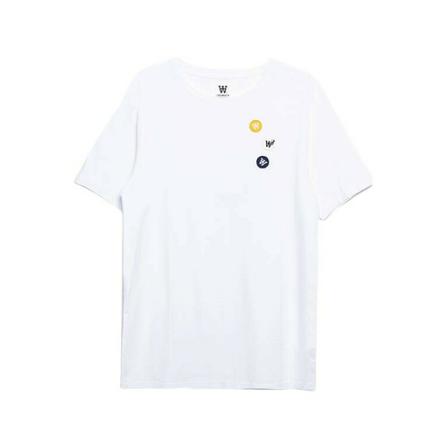 Wood Wood, Ace Patches T-Shirt Wit, Heren, Maat:XL,stof