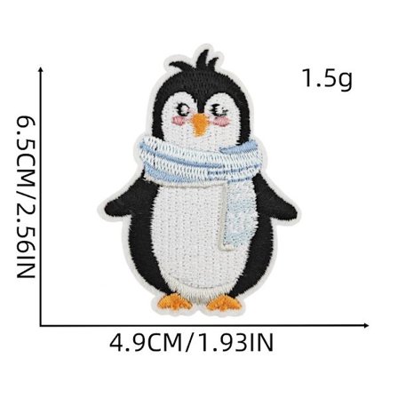 Påsyning / Strygemærke - Recycl Patch Pingvin Dyr Antarktis Tænk Grønt - Patch