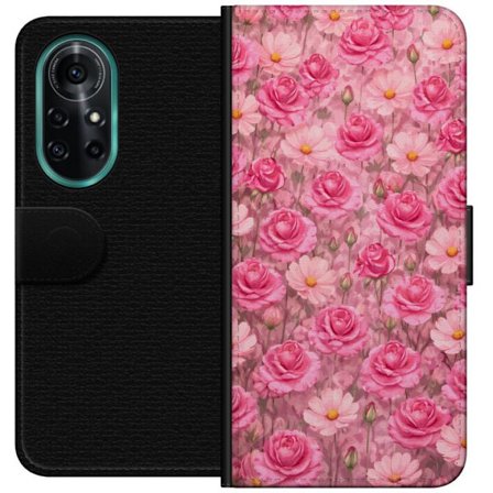 Kompatibel Tegnebogsetui til Huawei nova 8 Pro Petal Reverie Blush Rose