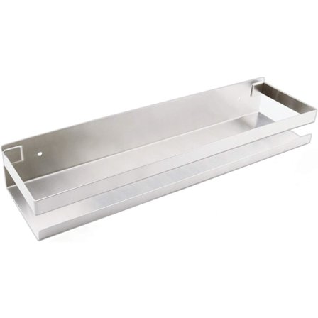 Elegant Rustfrit Design Væghylde, Fugtsikker Organizer i Rustfrit Stål, Pladsbesparende Vægmonteret Opbevaring til Køkken Soveværelse Stueindretning