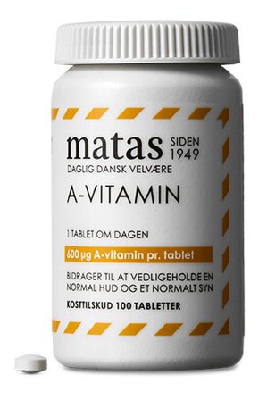 Matas Striber A-vitamin 600 mcg 100 tabl., Helse & Madvarer, Vitaminer, A-vitamin