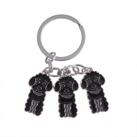 Poodle-muotoinen avaimenperä Metalli Koiran muotoinen avaimenperä Koristeet Riippuva riipus (pudel musta) Black IC