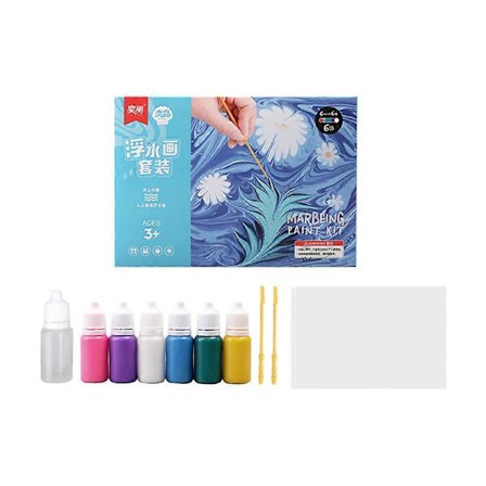 Marmorering Malingssæt 12 Farver Perfekt Vandkunst Maling Mate Sikre og Uddannelsesmæssige Kunst & Håndværk Forsyninger til DIY Gaveprojekter Småbørn 