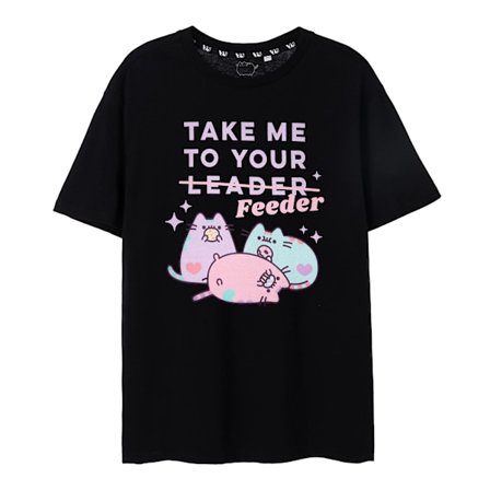 Pusheen Dam/Dam Take Me To Your Feeder T-Shirt XXL Svart