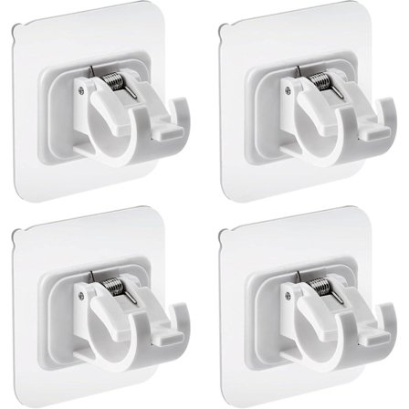 4 kpl itseliimautuva verhotangon pidike, ei poraa, verhonipistimen pidike, kiinnitystangon pidike, verhotangon seinäpidike, pyyhetangon koukku (