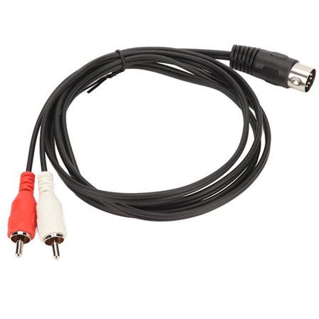 5-stifts DIN-hane till 2 RCA-hane-kabel PVC-trådskydd 2 RCA till Din-ljudanslutningskabel för CD-spelare VCR DVD Phono LD