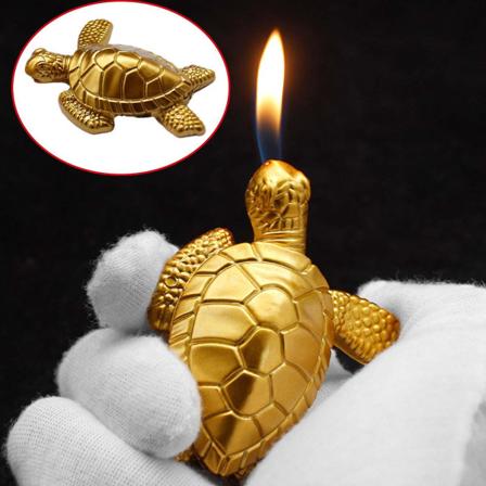 Lighter Liten Skilpadde Bordplatedekorasjon Lighter Åpen Flamme Lighter Personlig Plating Lighter