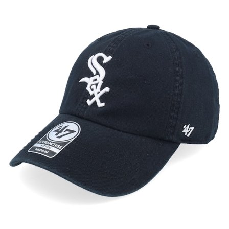 47 Brand - MLB Zwart fitted Cap - Chicago White Sox MLB 47 Franchise Black Unconstructed Fitted @ Hatstore
