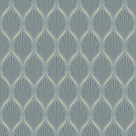 Duro Tapetprov, Lilly 681-03P Blommor & Blad, Blå, L, , Färg & tapeter