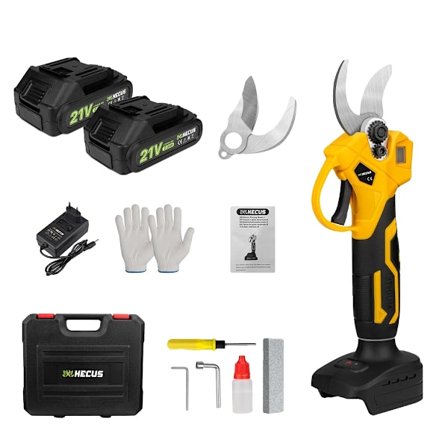 Elektriska Beskärningssaxar, 30 mm Klippdiameter, 2-Växlad Borstlös Motor,2 Batteri