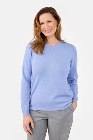 BRANDTEX - Langærmet Strik - Lyseblå - Strukturdetaljer